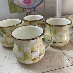 Mackenzie Childs - 4 salad plates and 4 mugs. Like new condition. Price for set